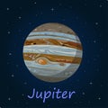 Jupiter is the fifth planet from the Sun and the largest in the Solar System